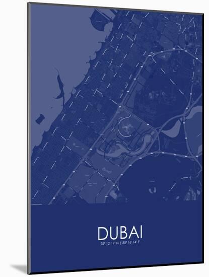 Dubai, United Arab Emirates Blue Map-null-Mounted Poster