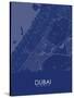 Dubai, United Arab Emirates Blue Map-null-Stretched Canvas