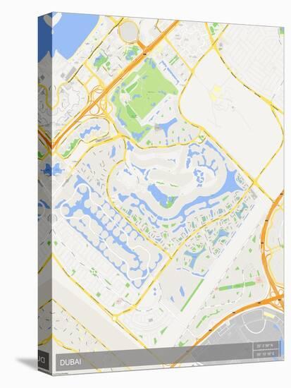 Dubai, United Arab Emirates Map-null-Stretched Canvas