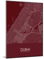 Dubai, United Arab Emirates Red Map-null-Mounted Poster