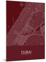 Dubai, United Arab Emirates Red Map-null-Mounted Poster