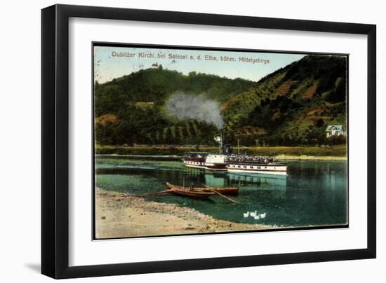 Dubitzer Kirchl B. Salesel Elbe, Dampfer Schandau-null-Framed Giclee Print