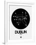 Dublin Black Subway Map-NaxArt-Framed Art Print