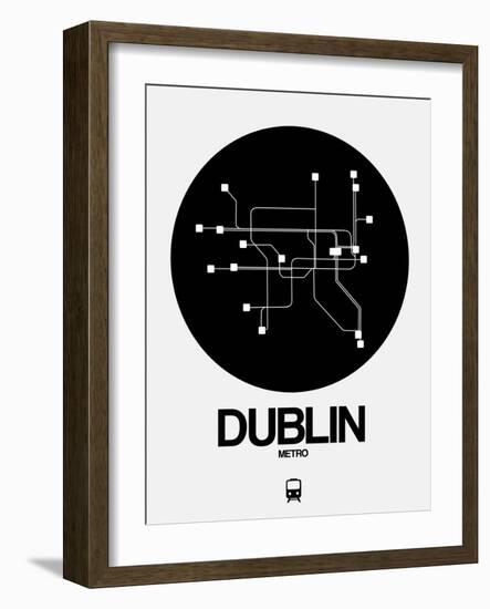 Dublin Black Subway Map-NaxArt-Framed Art Print