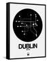 Dublin Black Subway Map-NaxArt-Framed Stretched Canvas