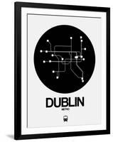 Dublin Black Subway Map-NaxArt-Framed Art Print