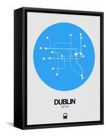 Dublin Blue Subway Map-NaxArt-Framed Stretched Canvas