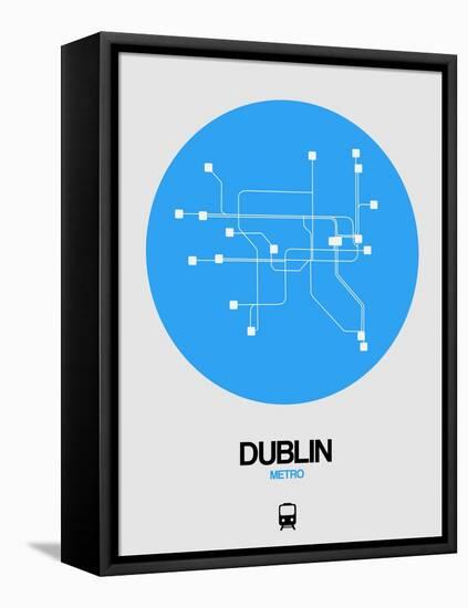 Dublin Blue Subway Map-NaxArt-Framed Stretched Canvas