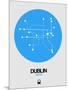 Dublin Blue Subway Map-NaxArt-Mounted Art Print