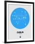 Dublin Blue Subway Map-NaxArt-Framed Art Print