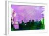 Dublin City Skyline-NaxArt-Framed Art Print