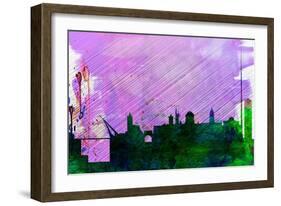 Dublin City Skyline-NaxArt-Framed Art Print