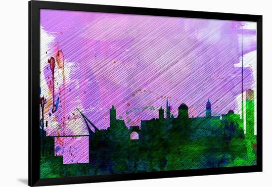 Dublin City Skyline-NaxArt-Framed Art Print