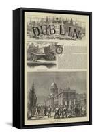 Dublin Illustrated-null-Framed Stretched Canvas