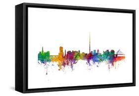 Dublin Ireland Skyline-Michael Tompsett-Framed Stretched Canvas