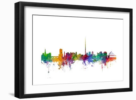 Dublin Ireland Skyline-Michael Tompsett-Framed Premium Giclee Print