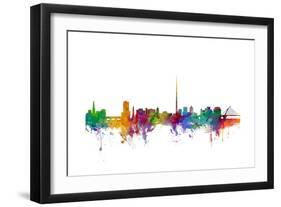 Dublin Ireland Skyline-Michael Tompsett-Framed Premium Giclee Print