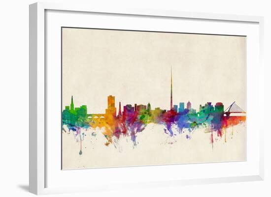 Dublin Ireland Skyline-Michael Tompsett-Framed Art Print