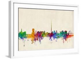 Dublin Ireland Skyline-Michael Tompsett-Framed Art Print