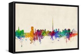 Dublin Ireland Skyline-Michael Tompsett-Framed Stretched Canvas