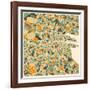 Dublin Map-Jazzberry Blue-Framed Art Print