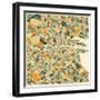 Dublin Map-Jazzberry Blue-Framed Art Print