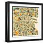 Dublin Map-Jazzberry Blue-Framed Art Print