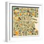 Dublin Map-Jazzberry Blue-Framed Art Print