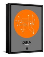 Dublin Orange Subway Map-NaxArt-Framed Stretched Canvas