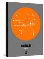 Dublin Orange Subway Map-NaxArt-Stretched Canvas