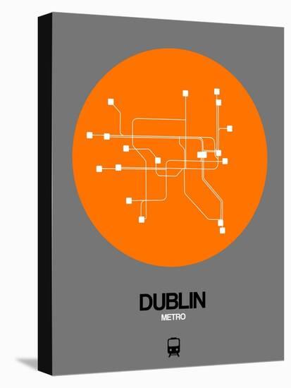 Dublin Orange Subway Map-NaxArt-Stretched Canvas