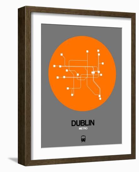 Dublin Orange Subway Map-NaxArt-Framed Art Print