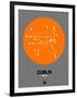 Dublin Orange Subway Map-NaxArt-Framed Art Print