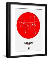 Dublin Red Subway Map-NaxArt-Framed Art Print