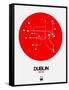 Dublin Red Subway Map-NaxArt-Framed Stretched Canvas
