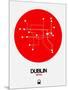 Dublin Red Subway Map-NaxArt-Mounted Art Print