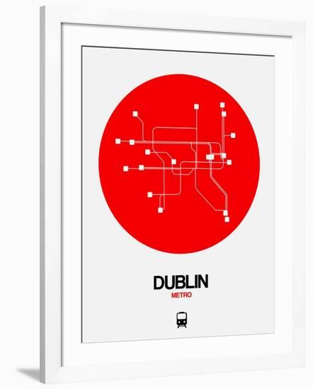 Dublin Red Subway Map-NaxArt-Framed Art Print