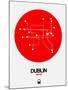 Dublin Red Subway Map-NaxArt-Mounted Art Print