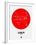 Dublin Red Subway Map-NaxArt-Framed Art Print