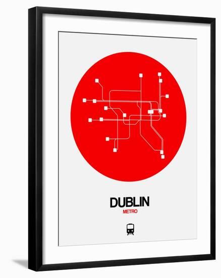 Dublin Red Subway Map-NaxArt-Framed Art Print