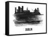 Dublin Skyline Brush Stroke - Black II-NaxArt-Framed Stretched Canvas