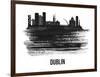 Dublin Skyline Brush Stroke - Black II-NaxArt-Framed Art Print