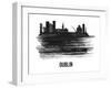 Dublin Skyline Brush Stroke - Black II-NaxArt-Framed Art Print