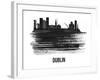 Dublin Skyline Brush Stroke - Black II-NaxArt-Framed Art Print