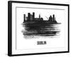 Dublin Skyline Brush Stroke - Black II-NaxArt-Framed Art Print