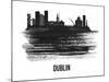 Dublin Skyline Brush Stroke - Black II-NaxArt-Mounted Art Print