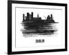 Dublin Skyline Brush Stroke - Black II-NaxArt-Framed Art Print