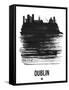 Dublin Skyline Brush Stroke - Black-NaxArt-Framed Stretched Canvas