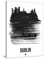 Dublin Skyline Brush Stroke - Black-NaxArt-Stretched Canvas