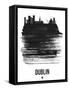 Dublin Skyline Brush Stroke - Black-NaxArt-Framed Stretched Canvas